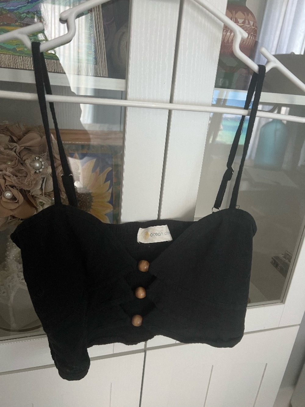 Black Crop Shirt, Size M
